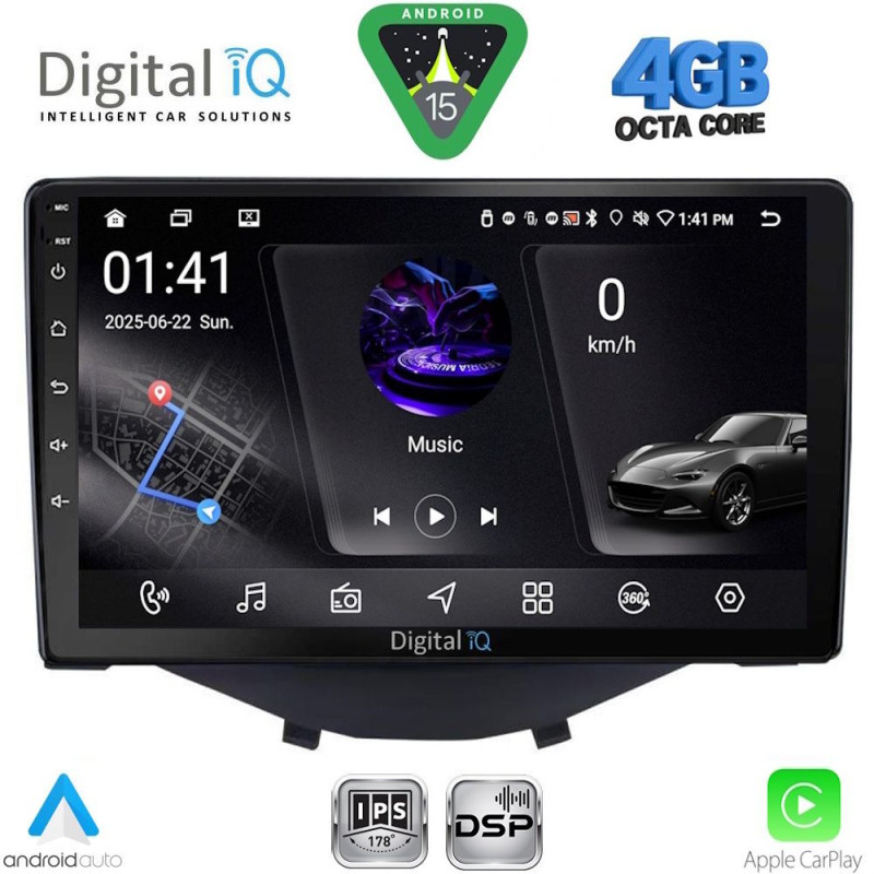 DIGITAL IQ RSG 6715_CPA CLIMA-A/C (9inc) MULTIMEDIA TABLET for CITROEN C1 - PEUGEOT 108 - TOYOTA AYGO mod. 2014-2022