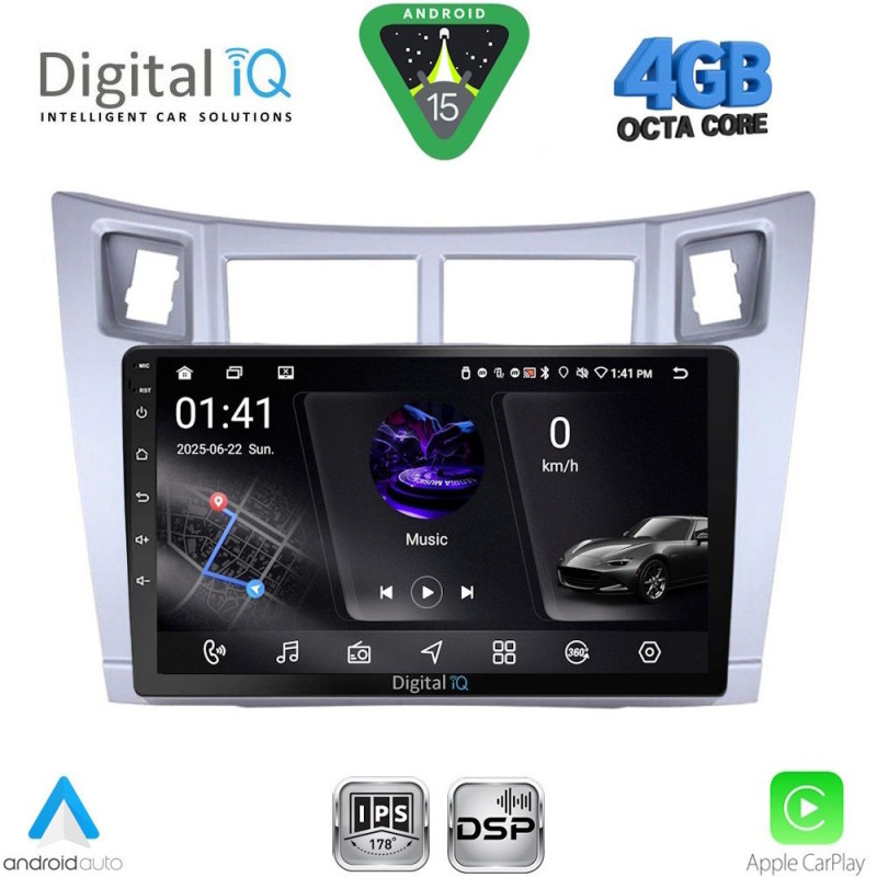 DIGITAL IQ RSG 6736SL_CPAA (9inc) MULTIMEDIA TABLET for TOYOTA YARIS mod. 2006-2011 (SILVER)
