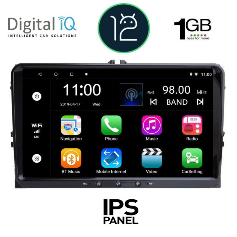 DIGITAL IQ RTA 189_GPS (9inc) MULTIMEDIA TABLET for SEAT - SKODA - VW mod. 2004-2014