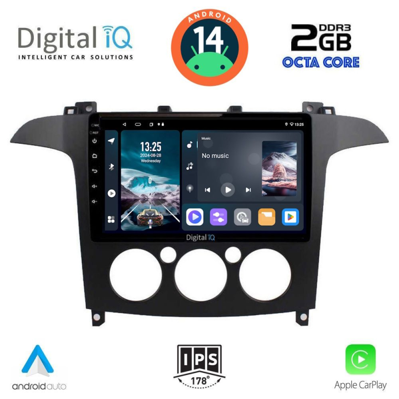 DIGITAL IQ RTG 4175_CPA A/C (9inc) MULTIMEDIA TABLET for FORD SMAX mod. 2006-2014 DIGITAL IQ RTG 4175_CPA A/C (9inc) MULTIMEDIA TABLET for FORD SMAX mod. 2006-2014