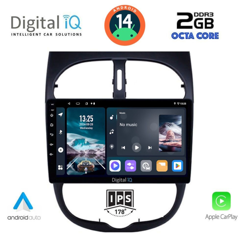DIGITAL IQ RTG 4506_CPA (9inc) MULTIMEDIA TABLET for PEUGEOT 206 mod. 1998-2006 DIGITAL IQ RTG 4506_CPA (9inc) MULTIMEDIA TABLET for PEUGEOT 206 mod. 1998-2006