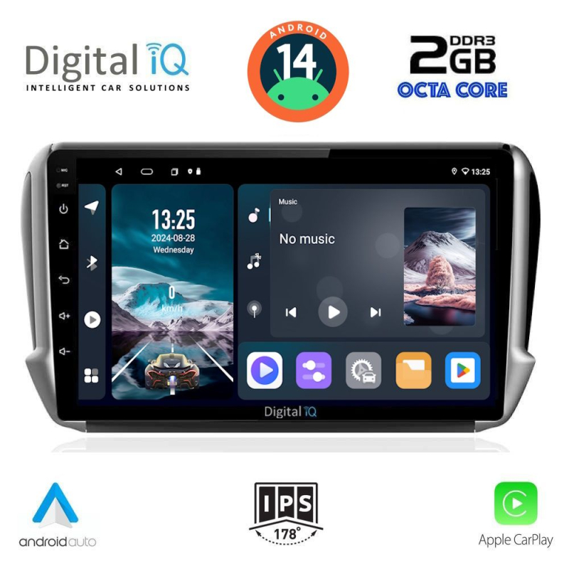 DIGITAL IQ RTG 4508_CPA (10inc) MULTIMEDIA TABLET for PEUGEOT 208-2008 mod. 2012-2021