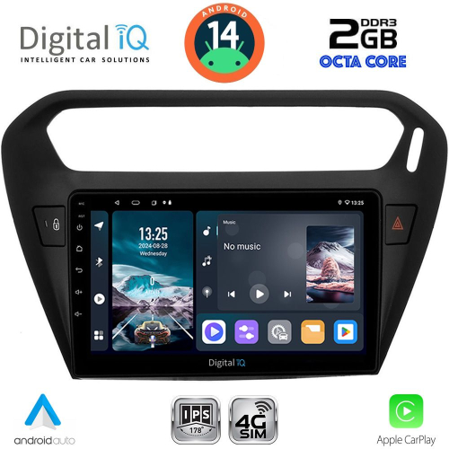 DIGITAL IQ RTG 4511BL_CPA (9inc) MULTIMEDIA TABLET for CITROEN ELYSEE – PEUGEOT 301 mod. 2013&gt; (BLACK)