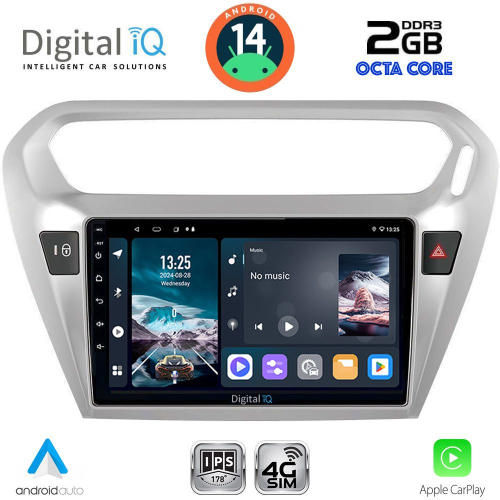 DIGITAL IQ RTG 4511SL_CPA (9inc) MULTIMEDIA TABLET for CITROEN ELYSEE – PEUGEOT 301 mod. 2013&gt; (SILVER)