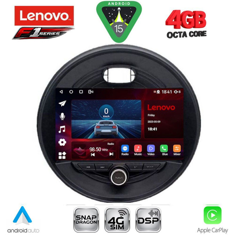 LENOVO SSQ 9066_CPA (9inc) MULTIMEDIA TABLET for MINI COOPER (F55-56-F57) mod. 2015-2024 - CLUBMAN (F54) mod. 2015-2024 - ROADSTER (F59) mod. 2014-2024 - COUNTRYMAN (F60) mod. 2016-2024