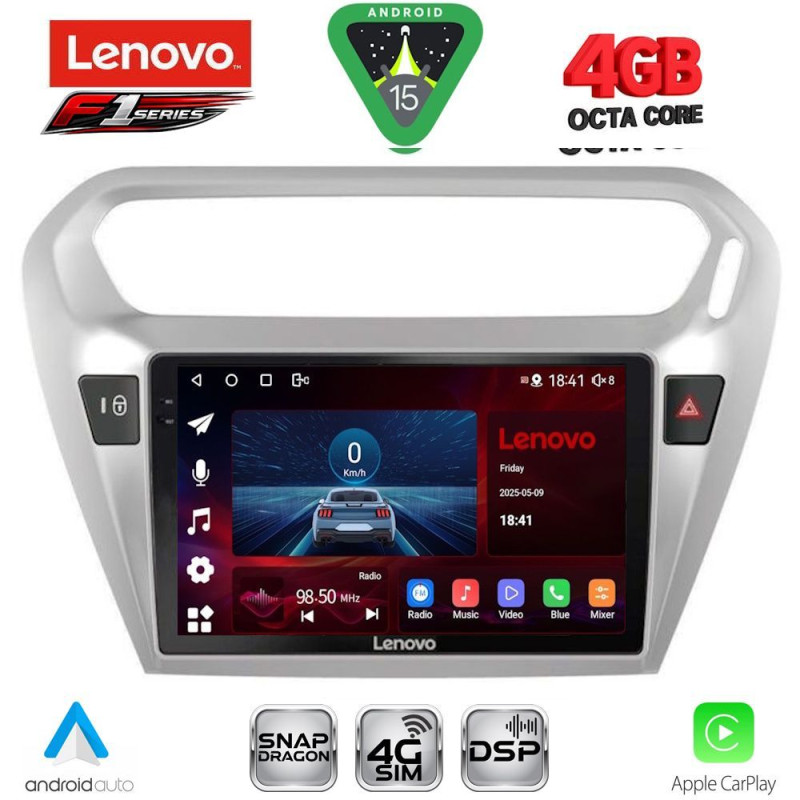 LENOVO SSQ 9511SL_CPA (9inc) MULTIMEDIA TABLET for CITROEN ELYSEE – PEUGEOT 301 mod. 2013-2023 (SILVER)