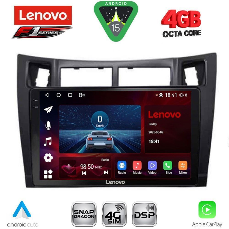 LENOVO SSQ 9736BL_CPA (9inc) MULTIMEDIA TABLET for TOYOTA YARIS mod. 2006-2011 (BLACK)