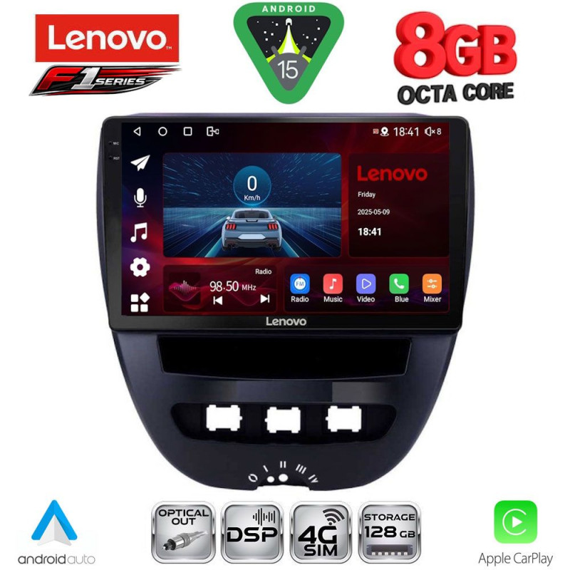 LENOVO SSR 10707_CPA (10inc) MULTIMEDIA TABLET for CITROEN C1-PEUGEOT 107-TOYOTA AYGO mod. 2005-2014