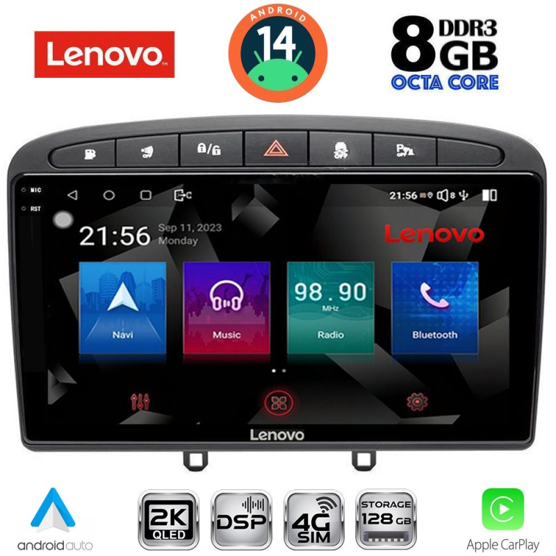 LENOVO SSW 10513BL_CPA (9inc) MULTIMEDIA TABLET for PEUGEOT 308 mod.2007-2012 - RCZ mod.2009-2015 (BLACK)