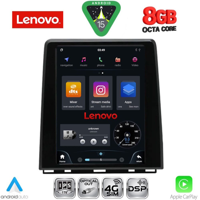 LENOVO SSW 10947_CPAA (LOW VERSION) TESLA STYLE for RENAULT CLIO - CAPTUR mod. 2019-2026