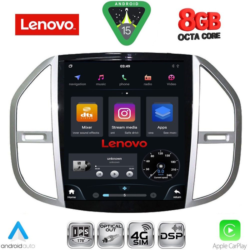 LENOVO SSW 10960_CPA TESLA STYLE for MERCEDES VITO mod. 2015-2024