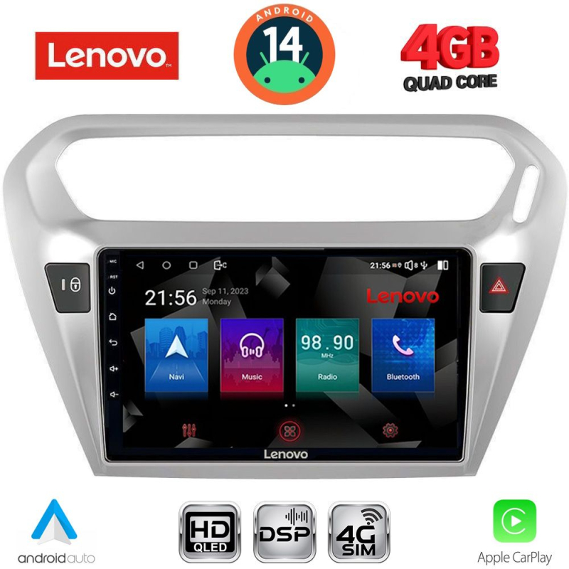 LENOVO SSX 9511SL_CPA (9inc) MULTIMEDIA TABLET for CITROEN ELYSEE – PEUGEOT 301 mod. 2013> (SILVER)