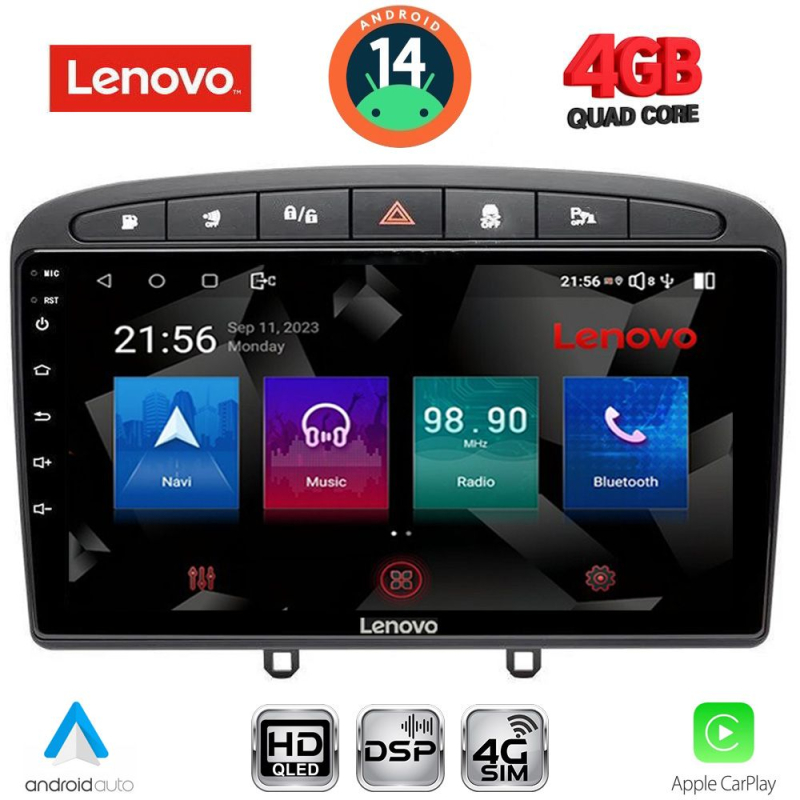 LENOVO SSX 9513BL_CPA (9inc) MULTIMEDIA TABLET for PEUGEOT 308 mod.2007-2012 - RCZ mod.2009-2015 (BLACK)