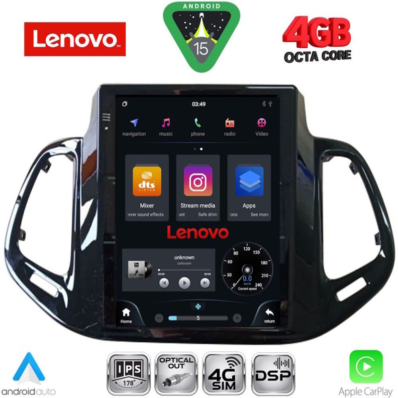LENOVO SSX 9878_CPA TESLA STYLE for JEEP COMPASS mod. 2017-2021