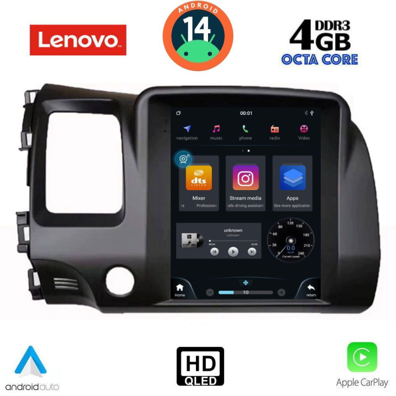 LENOVO SSX 9988_CPA TESLA STYLE for HONDA CIVIC 4D mod. 2006-2012 LENOVO SSX 9988_CPA TESLA STYLE for HONDA CIVIC 4D mod. 2006-2012