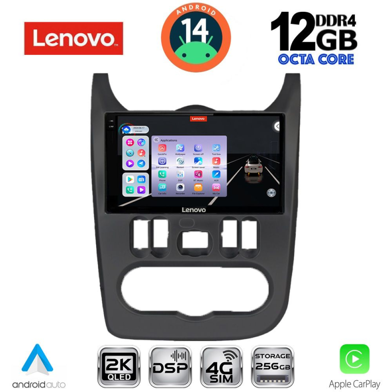 LENOVO SSZ 12101BL_CPA (9inc) MULTIMEDIA TABLET for DACIA DUSTER – LOGAN – SANDERO mod. 2006-2012 (BLACK)