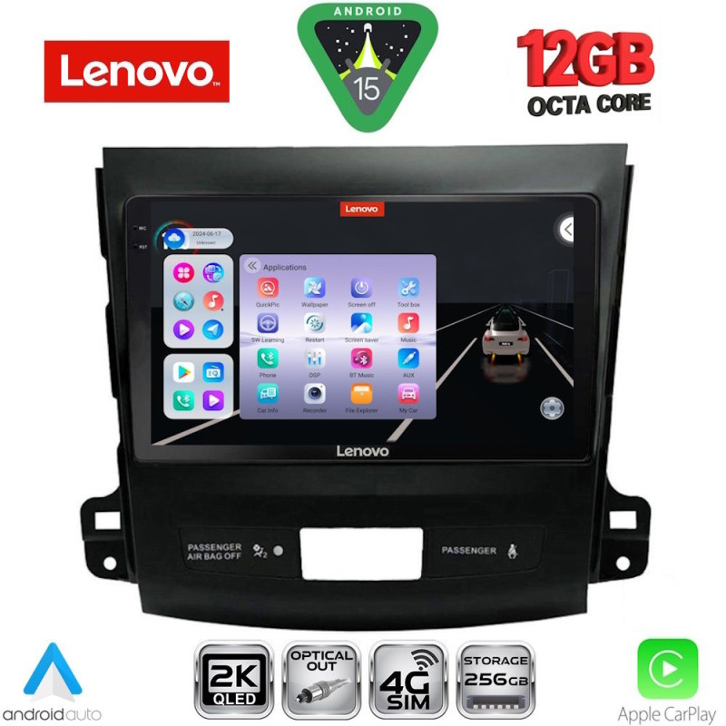 LENOVO SSZ 12442_CPA (9inc) MULTIMEDIA TABLET for CITROEN C-CROSSER | MITSUBISHI OUTLANDER | PEUGEOT 4007 mod. 2006-2012