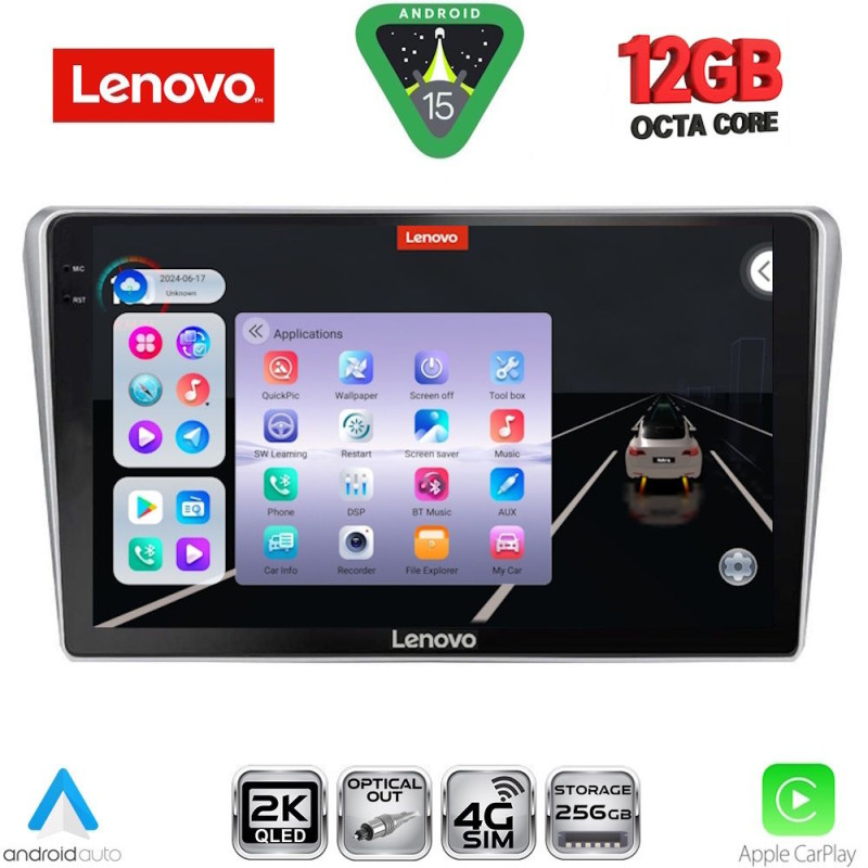 LENOVO SSZ 12704SL_CPA (9inc) MULTIMEDIA TABLET for TOYOTA AVENSIS (T25) mod. 2003-2009 (SILVER)
