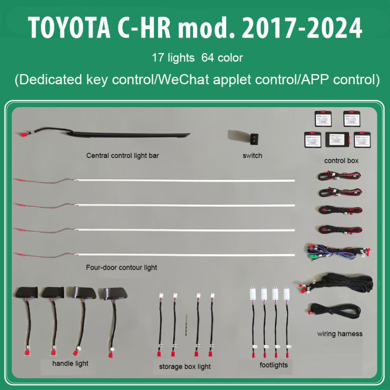 DIQ AMBIENT TOYOTA FT06 (Digital iQ Ambient Light for TOYOTA CHR mod. 2017-2024 with 17 Lights)