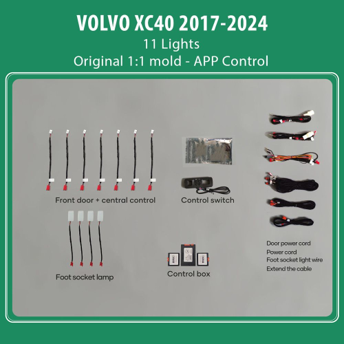 Digital iQ Ambient Light Volvo  XC40 mod. 2018&gt; (with Original Ambient Light), 11 Lights, 64 Colors