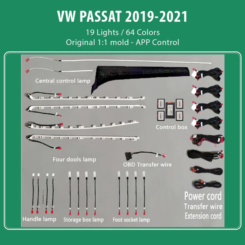 DIQ AMBIENT VW PASSAT III 19L KIT (Digital iQ Ambient Light VW Passat mod.2019-2023, 19 Lights) DIQ AMBIENT VW PASSAT III 19L KIT (Digital iQ Ambient Light VW Passat mod.2019-2023, 19 Lights)
