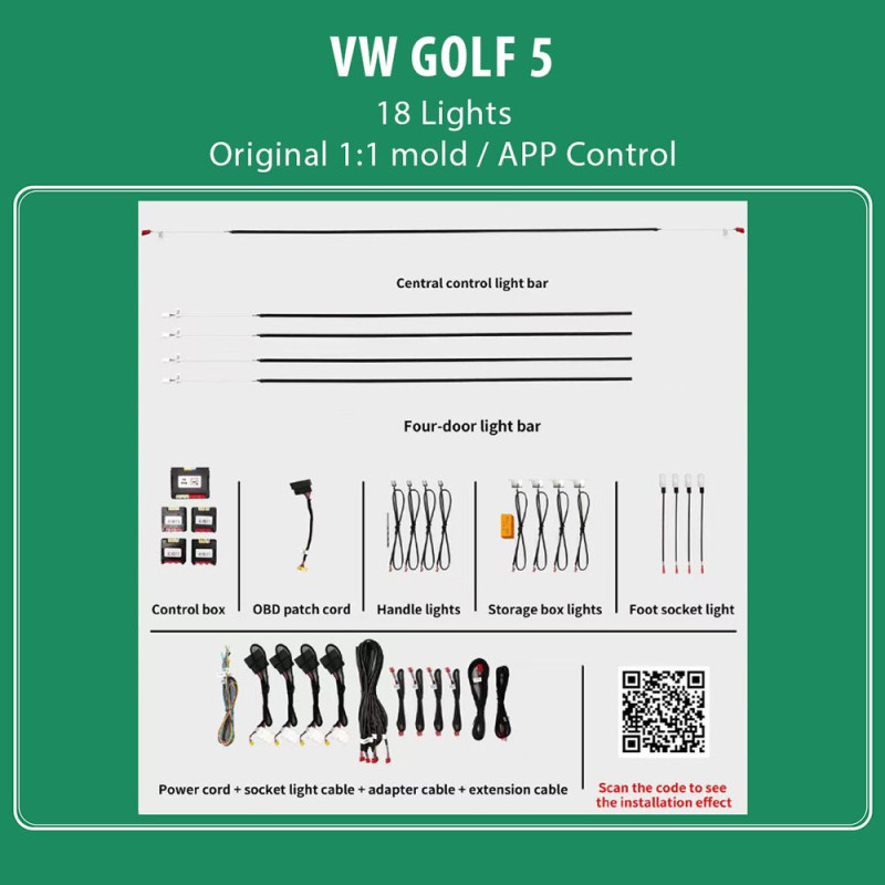DIQ AMBIENT VW DZ05N (Digital iQ Ambient Light VW GOLF 5 mod. 2004-2008 with 18 Lights)