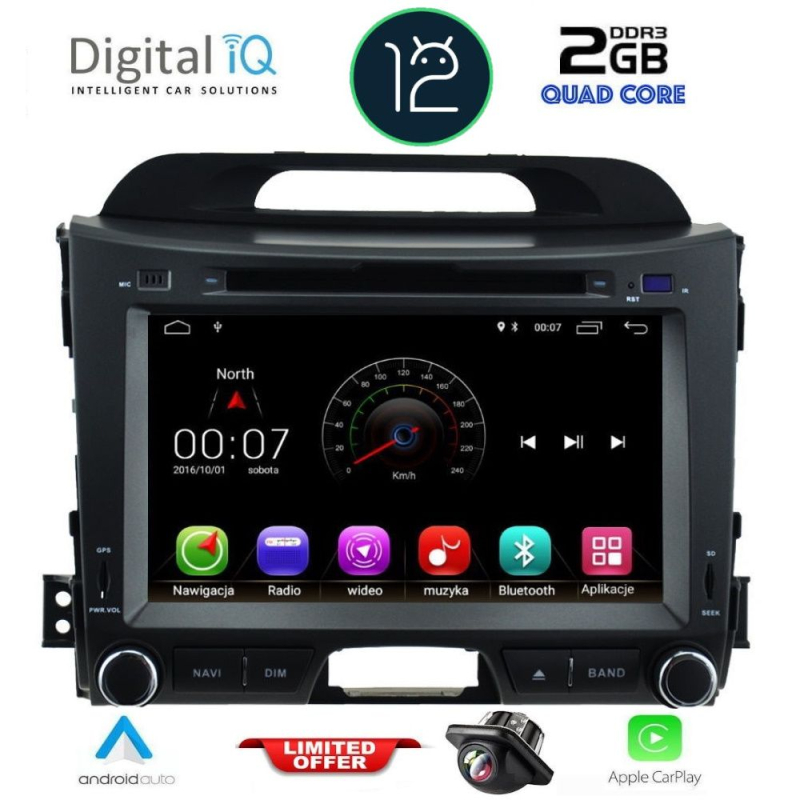 DIGITAL IQ X374M_CPA (8'' DVD) MULTIMEDIA SYSTEM for KIA SPORTAGE mod. 2010-2015 DIGITAL IQ X374M_CPA (8'' DVD) MULTIMEDIA SYSTEM for KIA SPORTAGE mod. 2010-2015