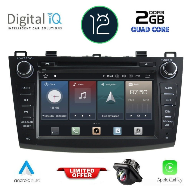 DIGITAL IQ X402_CPA (8'' DVD) MULTIMEDIA SYSTEM for  MAZDA 3 mod. 2009-2014