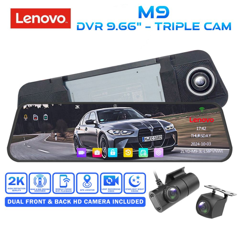 LENOVO M9_DVR 2K (9.66inc) with 3 cameras