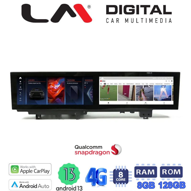 LM Digital - LM JFK1921 DUAL Οθόνη OEM Multimedia Αυτοκινήτου για BMW X5 (F15) - X6 (F16) 2017 > 2018 με εργοστασιακό σύστημα EVO (CarPlay/AndroidAuto/BT/GPS/WIFI/GPRS)