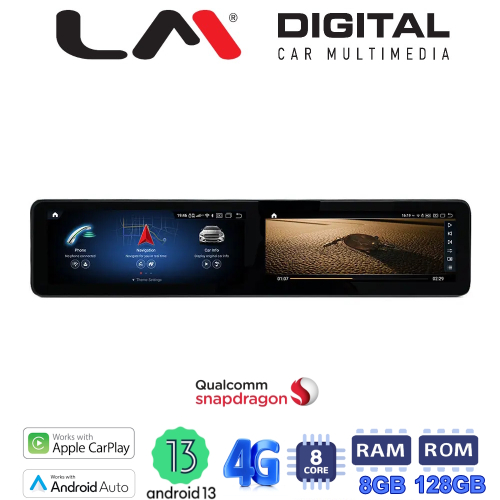 LM Digital - LM JFK8970 DUAL Οθόνη OEM Multimedia Αυτοκινήτου για Mercedes C Class W205 2014 > 2018 με εργοστασιακό σύστημα NTG 5.0 Διατηρεί το εργοστασιακό ταμπλό (CarPlay/AndroidAuto/BT/GPS/WIFI/GPRS)