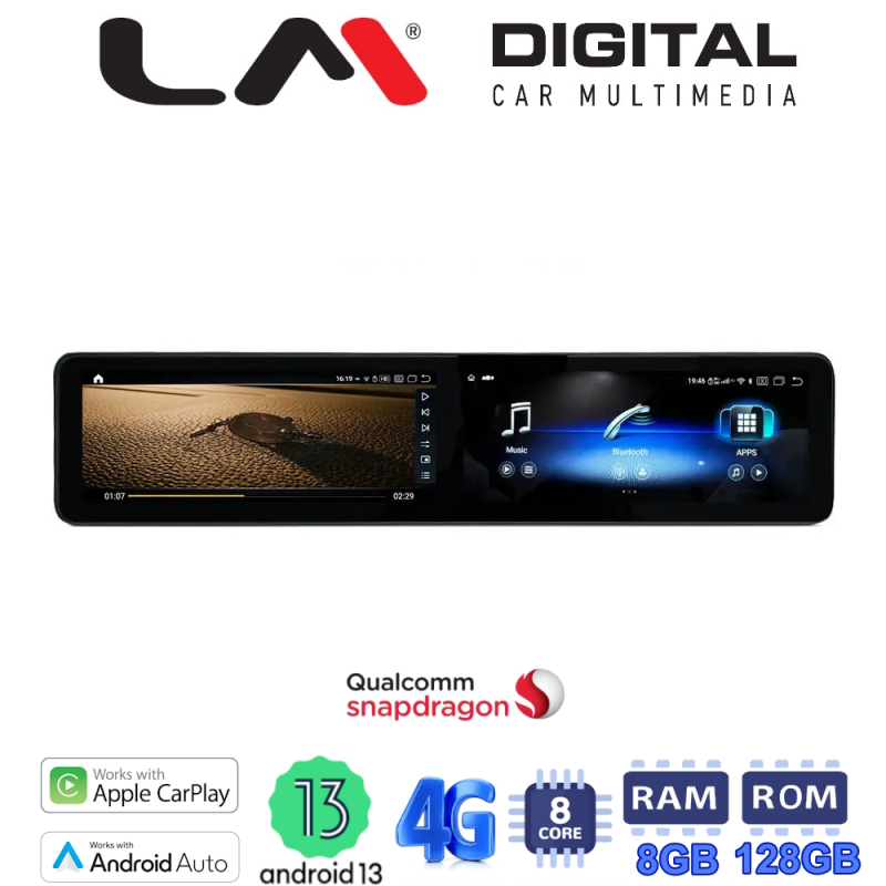 LM Digital - LM JFKR8976 DUAL Οθόνη OEM Multimedia Αυτοκινήτου για Mercedes C Class W205 2014 > 2018 με εργοστασιακό σύστημα NTG 5.0 (Για δεξιοτίμονα οχήματα) (CarPlay/AndroidAuto/BT/GPS/WIFI/GPRS)