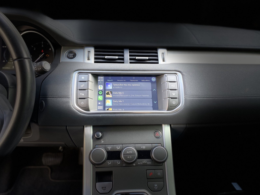 Εγκατάσταση Apple Carplay/Android Auto, Rear view Camera σε Range Rover Evoque 2016.
