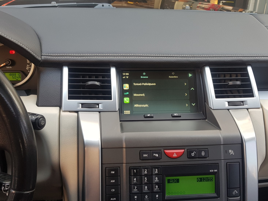 Εγκατάσταση Apple Car Play - Android Auto, Rear Camera, TvTuner στην εργοστασιακή οθόνη του Range Rover Sport.