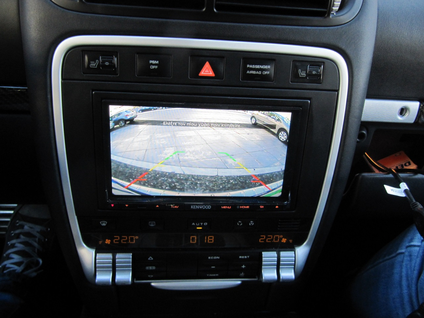 Εγκατάσταση Car Navigation Kenwood DNX8160Dabs, οθόνες στα προσκέφαλα και κάμερα σε Porsche Cayenne S.