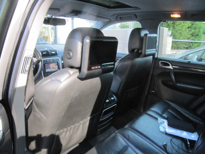 Εγκατάσταση Car Navigation Kenwood DNX8160Dabs, οθόνες στα προσκέφαλα και κάμερα σε Porsche Cayenne S.